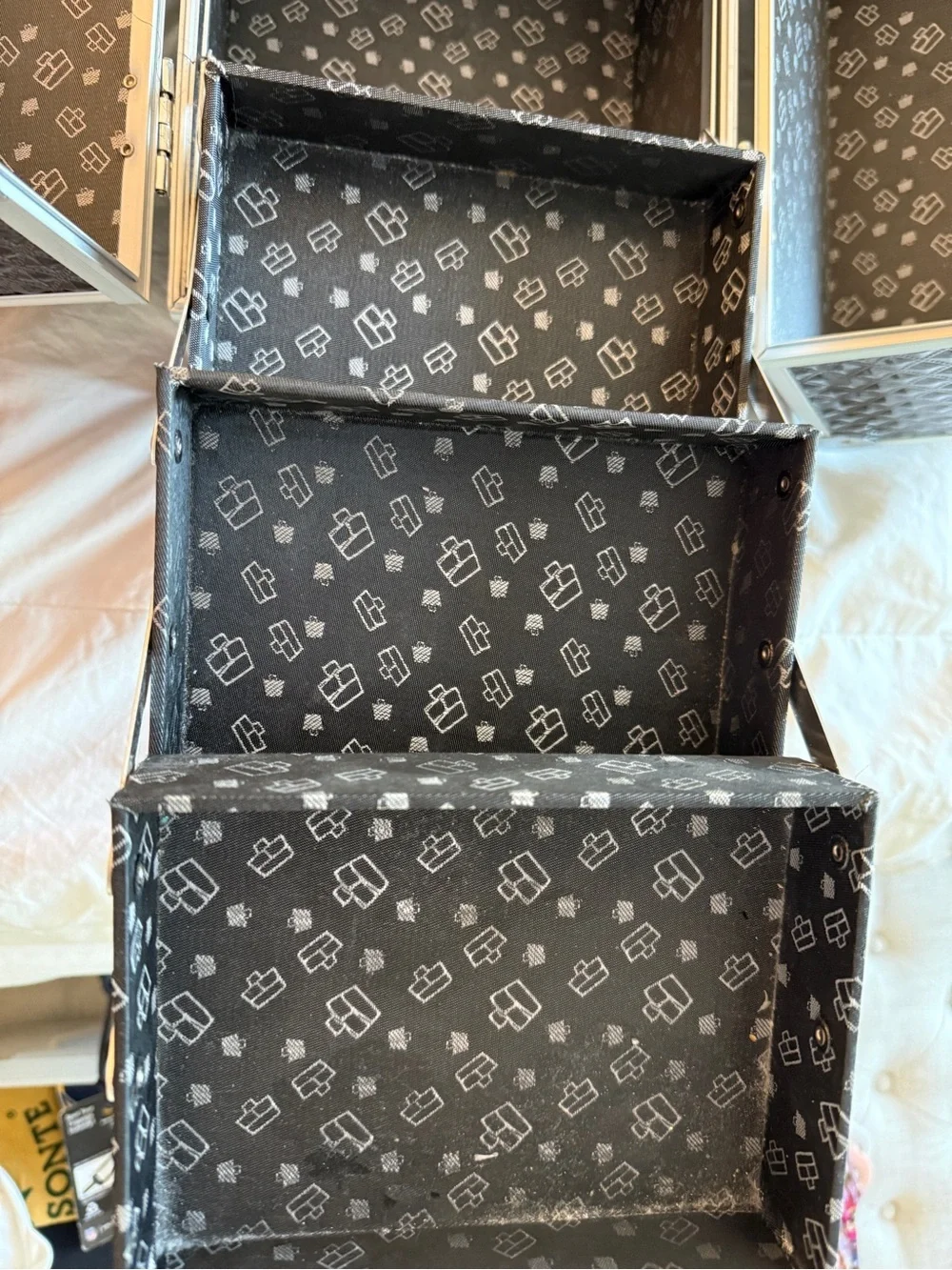 Caboodles Black and Silver Makeup Train Case